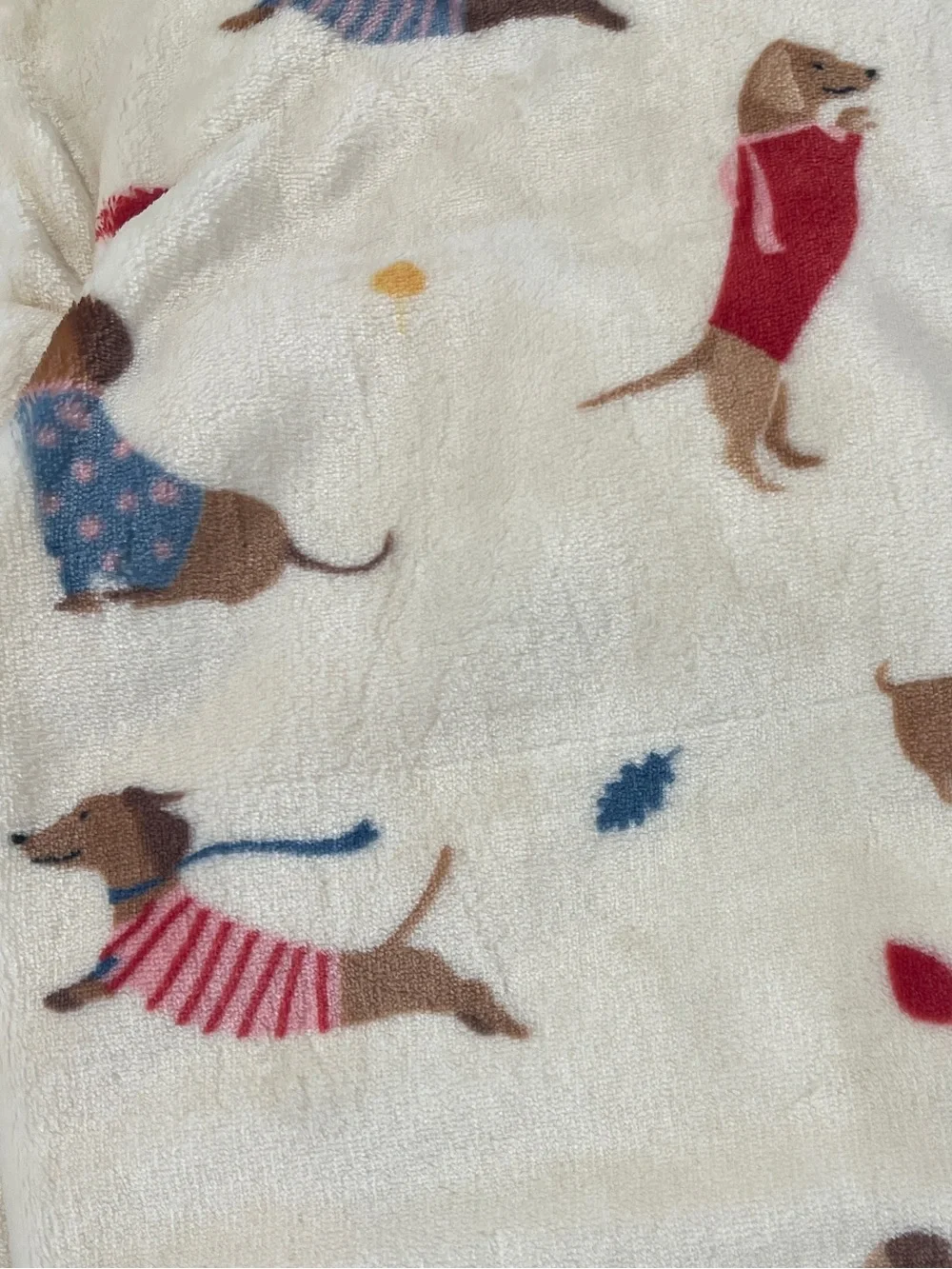 Fall Dachshunds Doxie Wiener Dog Cozy Sweaters & Beanies Plush Blanket NWT